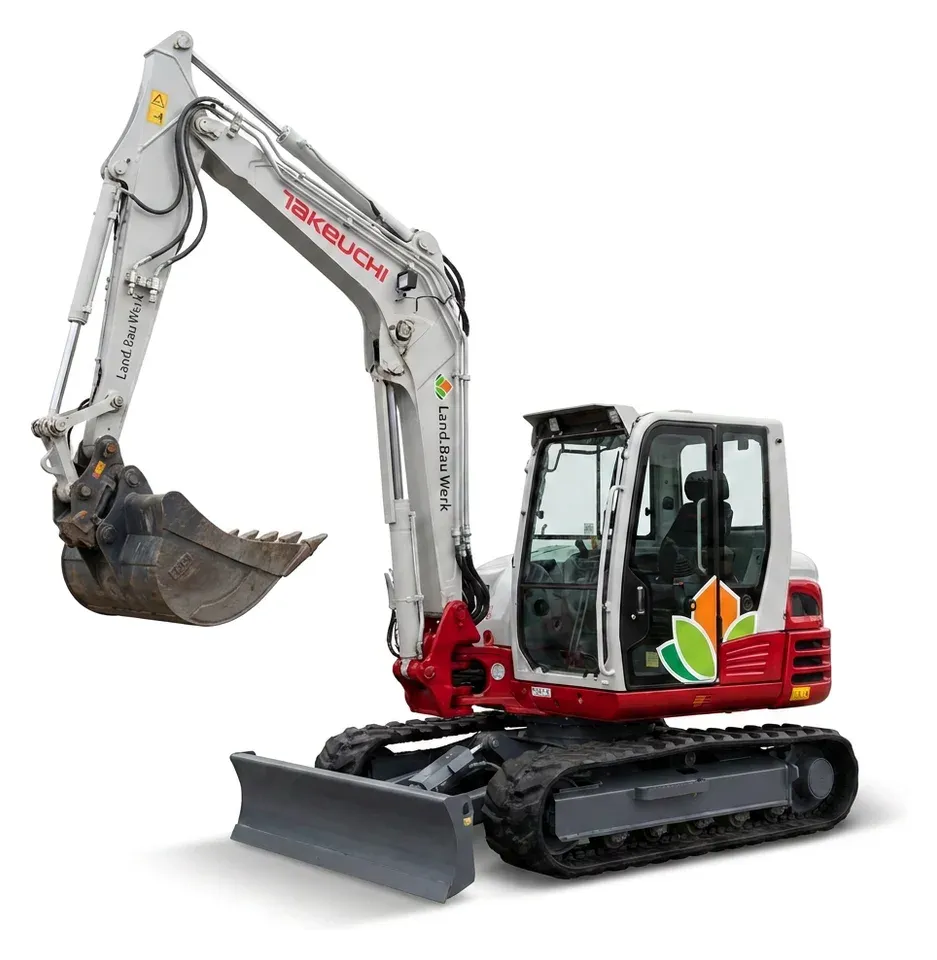 Takeuchi TB290 mit Moorketten für bodenschonendes Arbeiten an der Zaunlinie